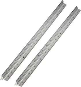 New 12 Inch Triangular Aluminium Tri Scale Metal Ruler Architects Engineers Rule 30cm Inch