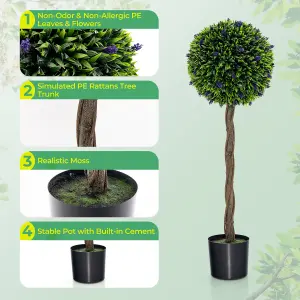 Costway Artificial Boxwood Topiary Tree Fake Greenery Plant Topiary Ball Tree