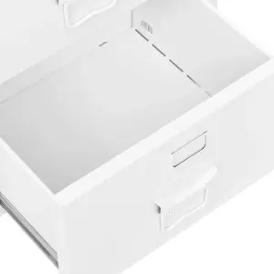 Berkfield Industrial Desk with Drawers White 105x52x75 cm Steel