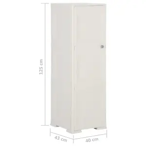 Berkfield Plastic Cabinet 40x43x125 cm Wood Design White