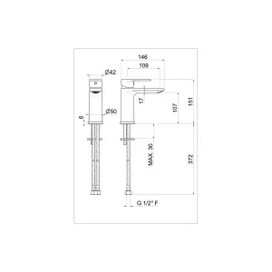 Fonthill Chrome effect Basin Mono mixer Tap