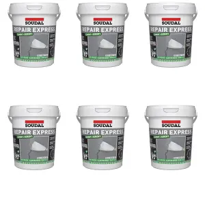 Soudal Repair Mortar Cement Ready Mix Brick Pointing Filler Grey 900ml(Pack of 6)