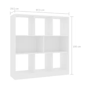 Berkfield Book Cabinet White 97.5x29.5x100 cm Engineered Wood