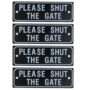 4PK Please Shut The Gate Home Gate Garden Fence Sign