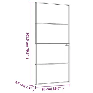 Berkfield Interior Door Black 93x201.5 cm Tempered Glass&Aluminium