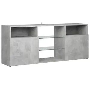 Berkfield TV Cabinet with LED Lights Concrete Grey 120x30x50 cm