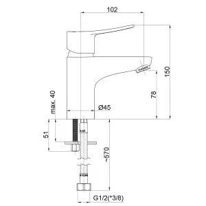 Hommix Rubineta Static-18 Small Chrome Basin Tap