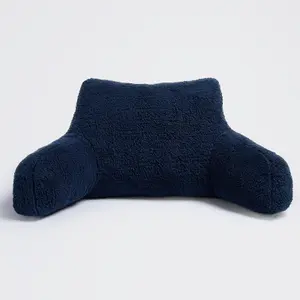 Teddy Fleece Bed Reading Cushion Pillow with Arms Lumbar Support