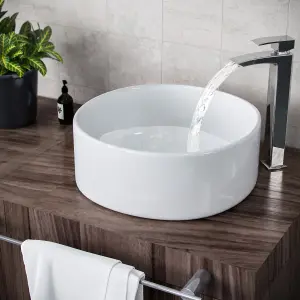 Nes Home  410mm Cloakroom Round Stand Alone Counter Top Basin Sink Bowl