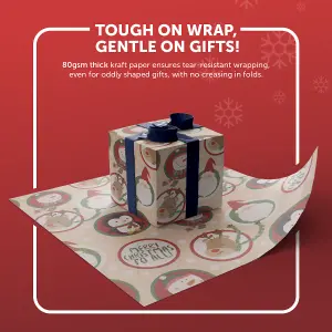 Kraft & Co 2 Pack Christmas Wrapping Paper Roll (Sleigh)