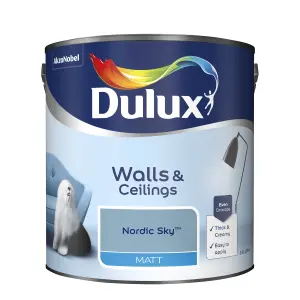 Dulux Walls & ceilings Nordic sky Matt Emulsion paint, 2.5L