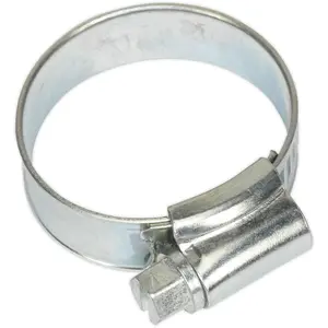 30 PACK Zinc Plated Hose Clip - 22 to 32mm Diameter - External Pressed Threads