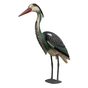 Life-Sized Decoy Heron - Weatherproof Realistic Bird Scaring Humane Deterrent for Garden Pond - Measures H71 x W16.1 x D22cm