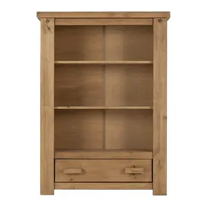 Tortilla 1 Drawer Bookcase in Distressed Waxed Pine