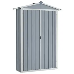 Tubac Garden Shed Galvanised Steel Outdoor Tool Storage Shed Grey