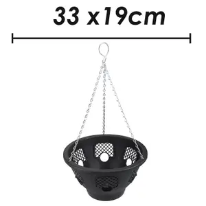 12 Inch Hanging Basket Gardening Tools Accessories, Garden Work  33cm Black