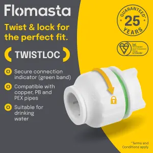 Flomasta PE-X Push-fit Stop end (Dia)33mm, Pack of 2