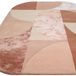 Earth Abstract Wool Handmade Luxurious ,Geometric Modern Rug Easy to clean Living Room and Bedroom-200cm X 300cm