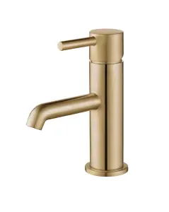 Keenware Richmond Midas Contemporary Basin Monobloc Mixer Tap: Brushed Brass