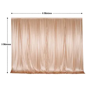 3x6 M Ice Silk Backdrop Curtain Photography Scenery for Christmas Events Decor, Rose Gold