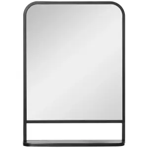 HOMCOM Rectangle Wall Mirror with Shelf 70 x 50 cm, for Living Room, Bedroom