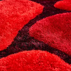 Red 3D Pebbles Shaggy Rug - Hawaii