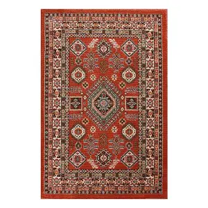 Terra Easy to Clean Bordered Floral Traditional Rug for Living Room, Bedroom - 66 X 240 (Runner)