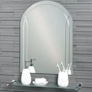 Showerdrape Soho Arched Oval Wall Mounted Frameless Diamond Cut Bathroom Mirror 60 x 45cm