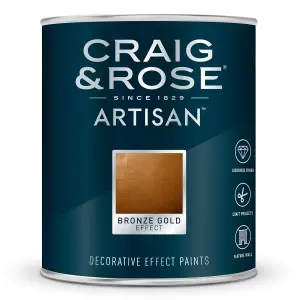 Craig & Rose Artisan Bronze Gold effect Mid sheen Topcoat Special effect paint, 750ml