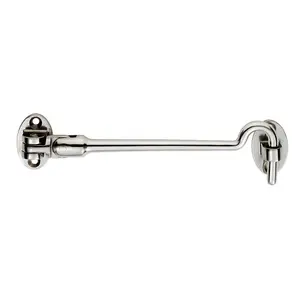 Silent Pattern Cabin Hook & Eye Bright Stainless Steel 200mm Arm Cabinet Hatch