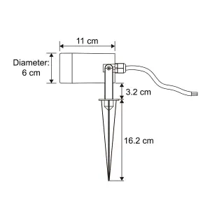 CGC Black GU10 Ground Spot Light Spike or Surface Mount IP44 Weatherproof Polycarbonate Garden Outside Outdoor Path Tree Lamp