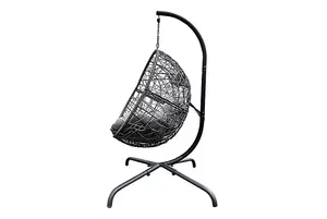 Rattan Hanging Egg Chair - Grey