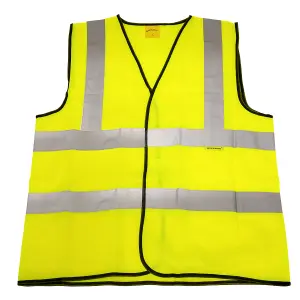 Sealey Hi Vis Visibility Waistcoat Yellow L Large Polyester Site Road Use 9804L