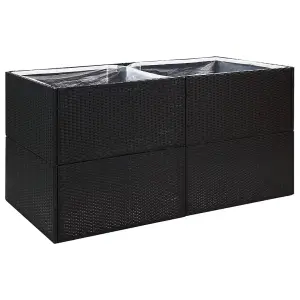 Berkfield Garden Planter Black 157x80x80 cm Poly Rattan