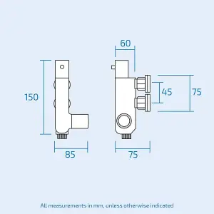 Vertical Thermostatic Shower Bar Valve Bidet Caravan Home Bathroom Chrome