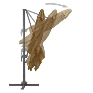 Berkfield Cantilever Umbrella with Aluminium Pole 300x300 cm Taupe