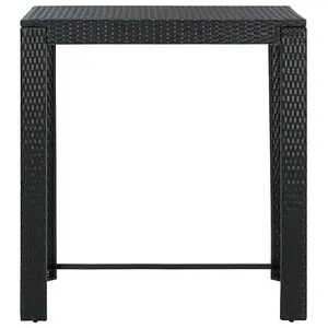 Berkfield Garden Bar Table Black 100x60.5x110.5 cm Poly Rattan