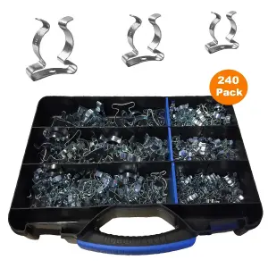 240 x Assorted Tool Spring Terry Clips Heavy Duty Storage Garage Trade Pack