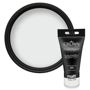 Crown Breatheasy Chalky white Matt Emulsion paint, 40ml