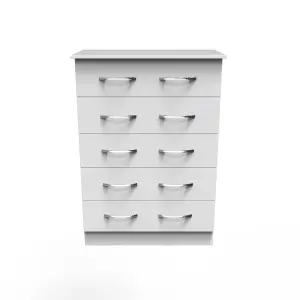 Heddon 5 Drawer Chest in White Matt