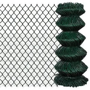 Berkfield Chain Link Fence Steel 0,8x15 m Green