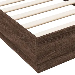 Berkfield Bed Frame without Mattress Brown Oak 75x190 cm Small Single Engineered Wood