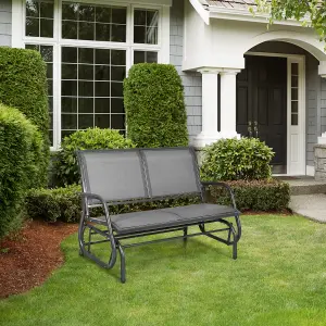 Costway Outdoor Swing Glider Chair 2-Person Patio Garden Rocking Swing Bench Loveseat