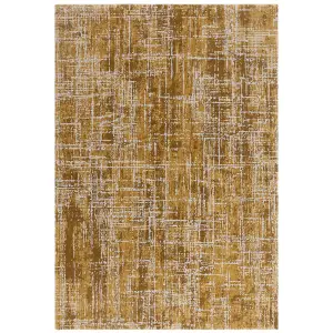 Abstract Gold Luxurious Modern Easy To Clean Rug For Dining Room Bedroom & Living Room-200cm X 290cm