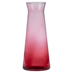 URBNLIVING Height 25cm 1.145L/38.7oz Red Coloured Decanter Glass Wine Water Juice Drinking Carafe Jug