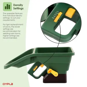 Oypla Green Handheld Garden Lawn Grass Feed Seed Fertiliser Spreader Shaker