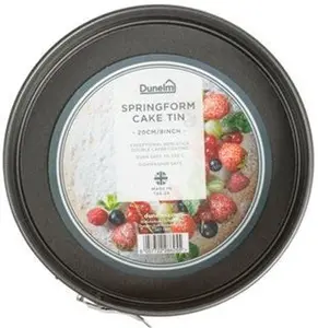 Dunelm 20cm Springform Cake Tin, Silver, Steel