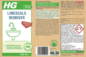 HG Eco Limescale Remover 500ml Suitable for All Surfaces