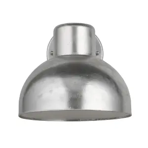 Lighting Collection Galvanised Outdoor Led Wall Light