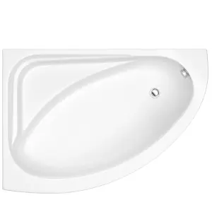 Cooke & Lewis Strand White Curved Left-handed Corner Bath & panel set (L)1495mm